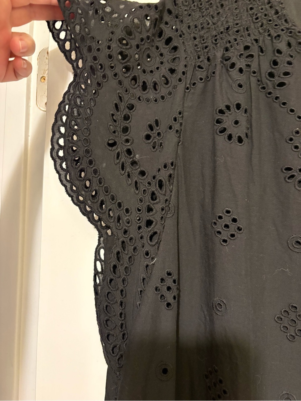 Chico's Black Cotton Eyelet Tunic Dress - Picture 5 of 6